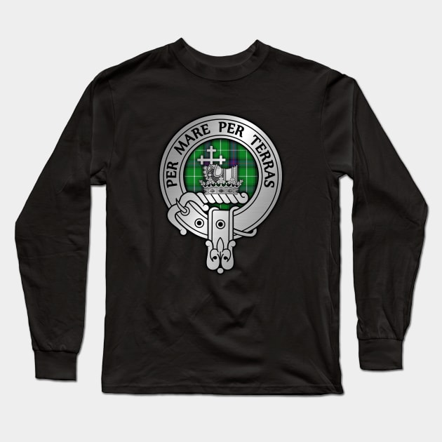 Clan MacDonald Crest & Tartan Long Sleeve T-Shirt by Taylor'd Designs